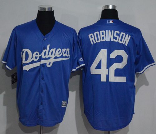 Dodgers #42 Jackie Robinson Blue New Cool Base Stitched MLB Jersey - Click Image to Close